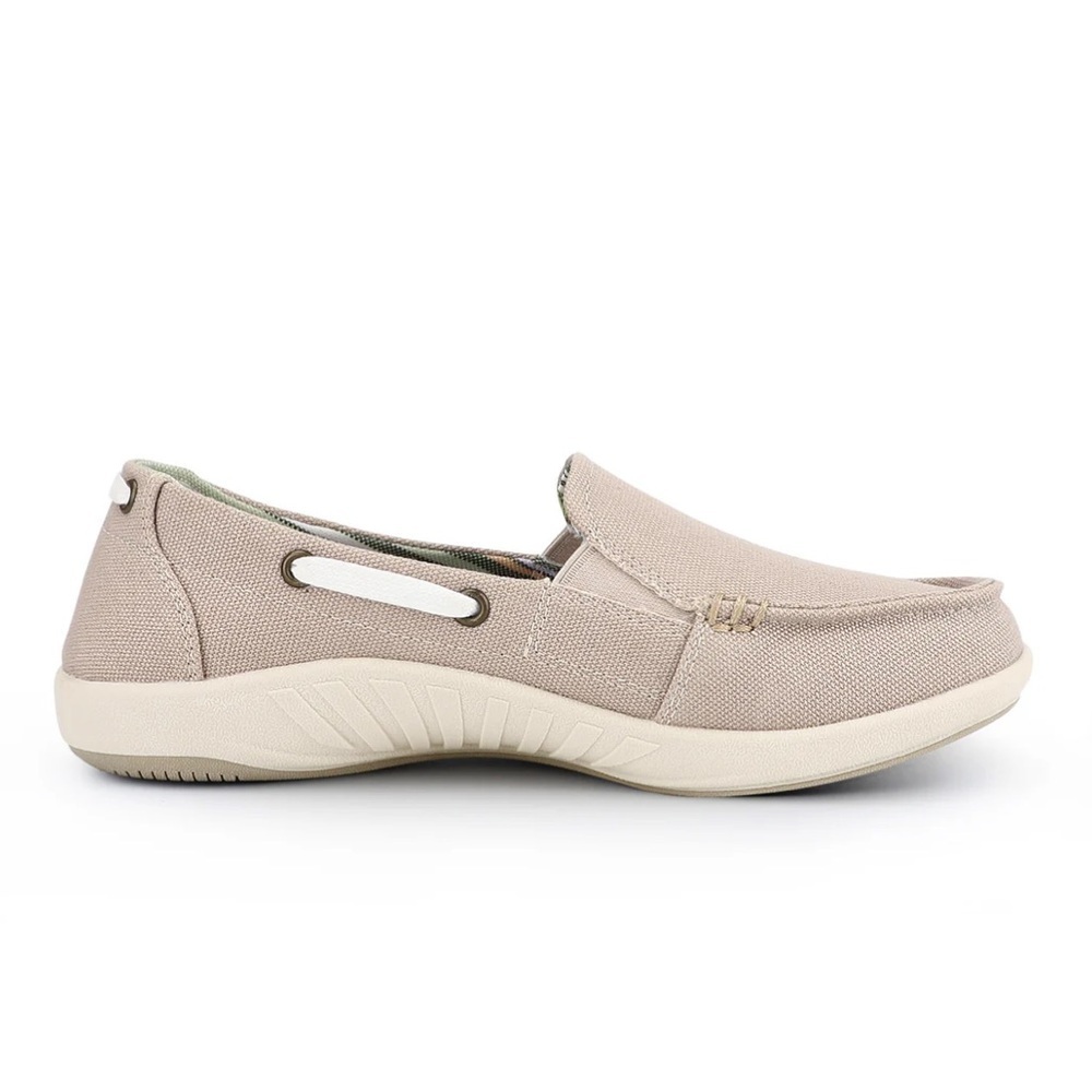 Gecko Man Women’s Canvas Loafer Comfort Shoes in Beige size 7.5 - Picture 2 of 14